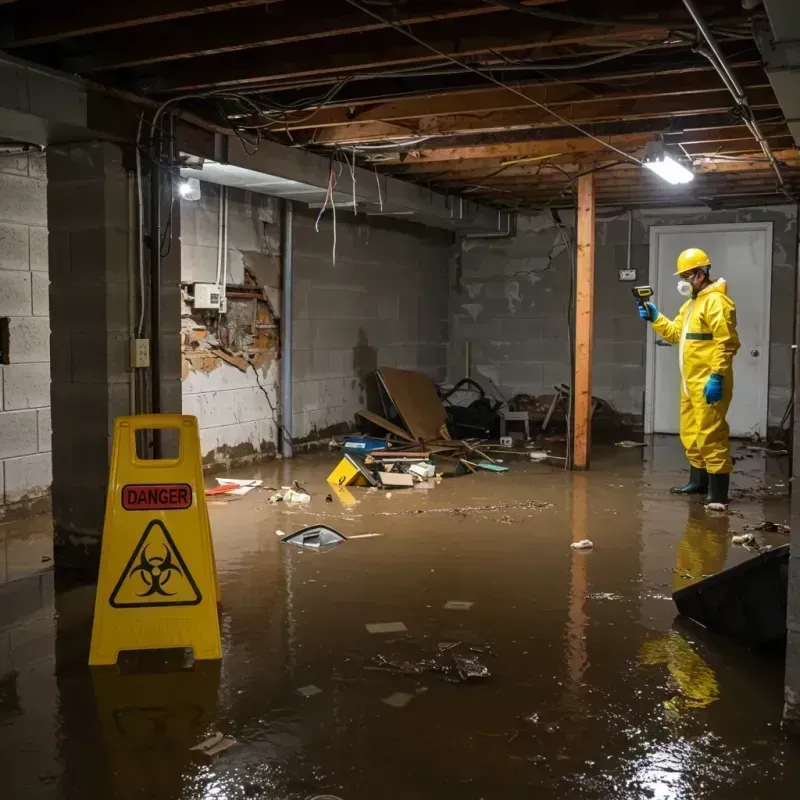 Flooded Basement Electrical Hazard in Maysville, MO Property