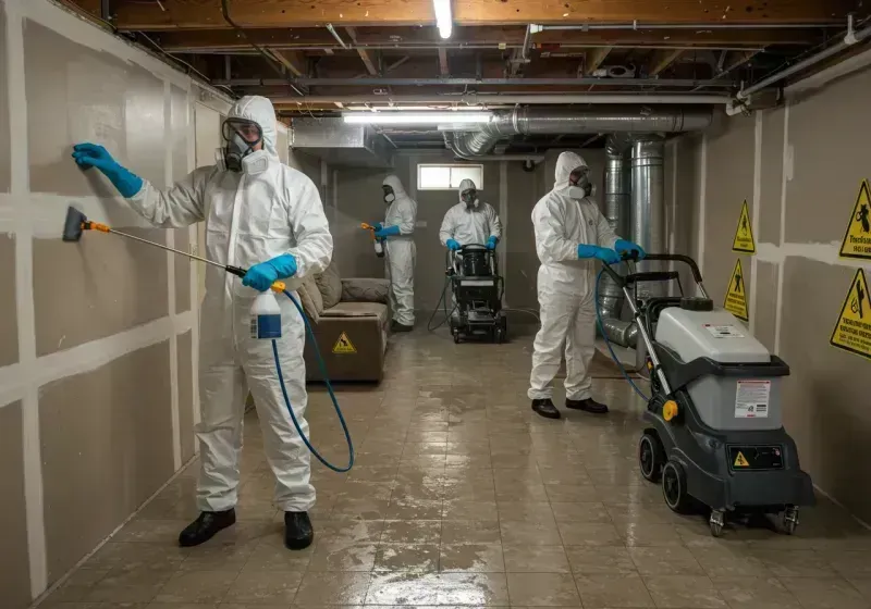 Basement Moisture Removal and Structural Drying process in Maysville, MO